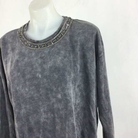The Kooples Sport Sweatshirt Jewel Neckline Pullover Too Gray Size 3 US L - Picture 2 of 12